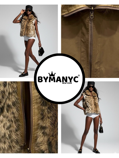 HARLEM Reversible Vegan Fur Vest NYFW New Colecction BYMANYC ® New York-2