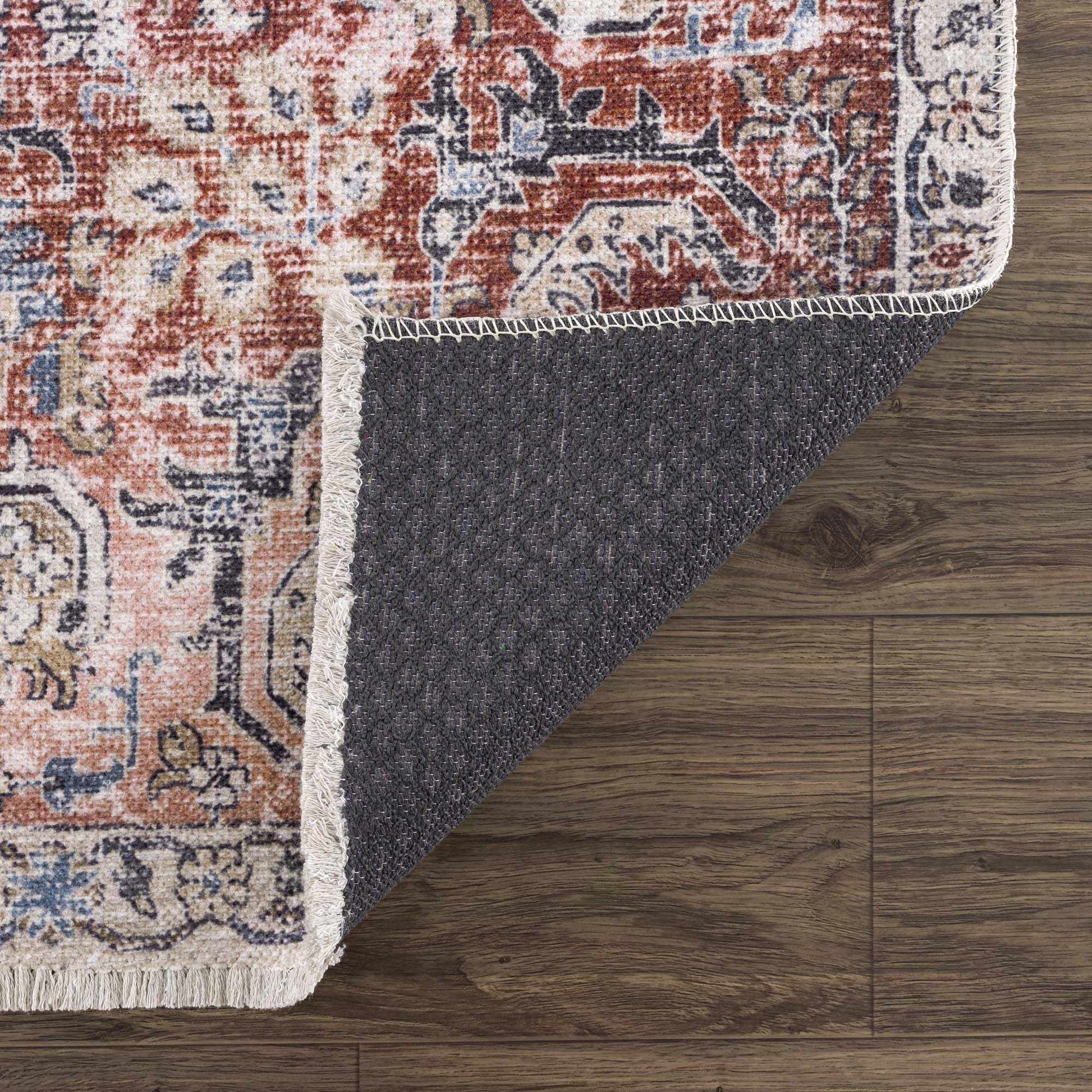 Burgundy Holi-2303 Washable Area Rug-4