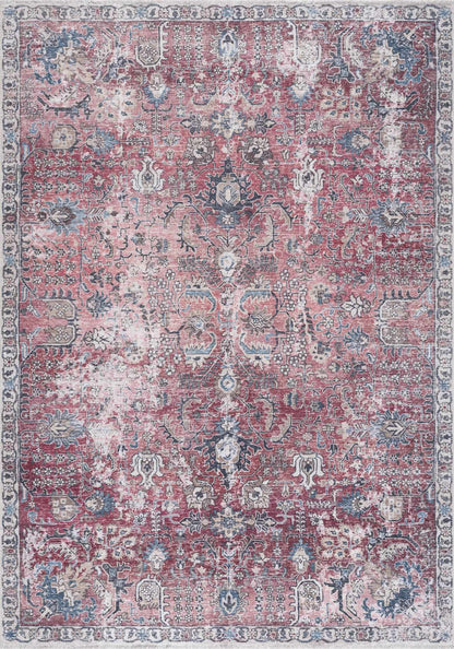 Burgundy Holi-2303 Washable Area Rug-1