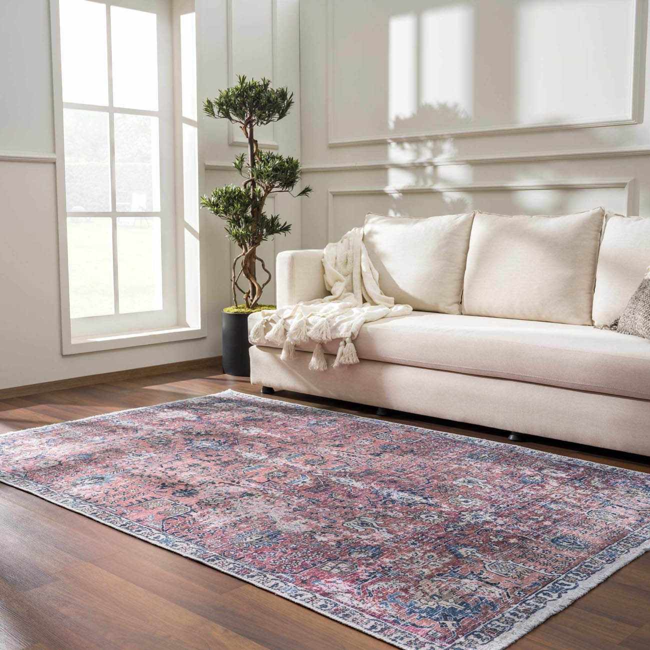 Burgundy Holi-2303 Washable Area Rug-0