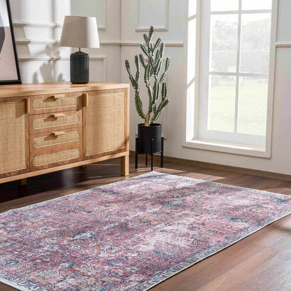 Burgundy Holi-2303 Washable Area Rug-3