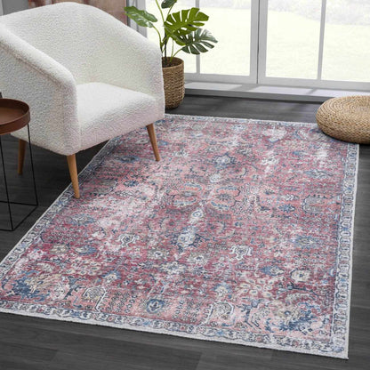 Burgundy Holi-2303 Washable Area Rug-2