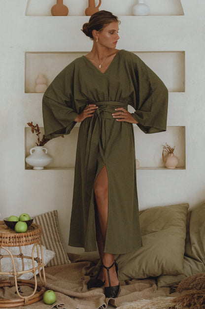 Hana Linen Kimono Dress-6