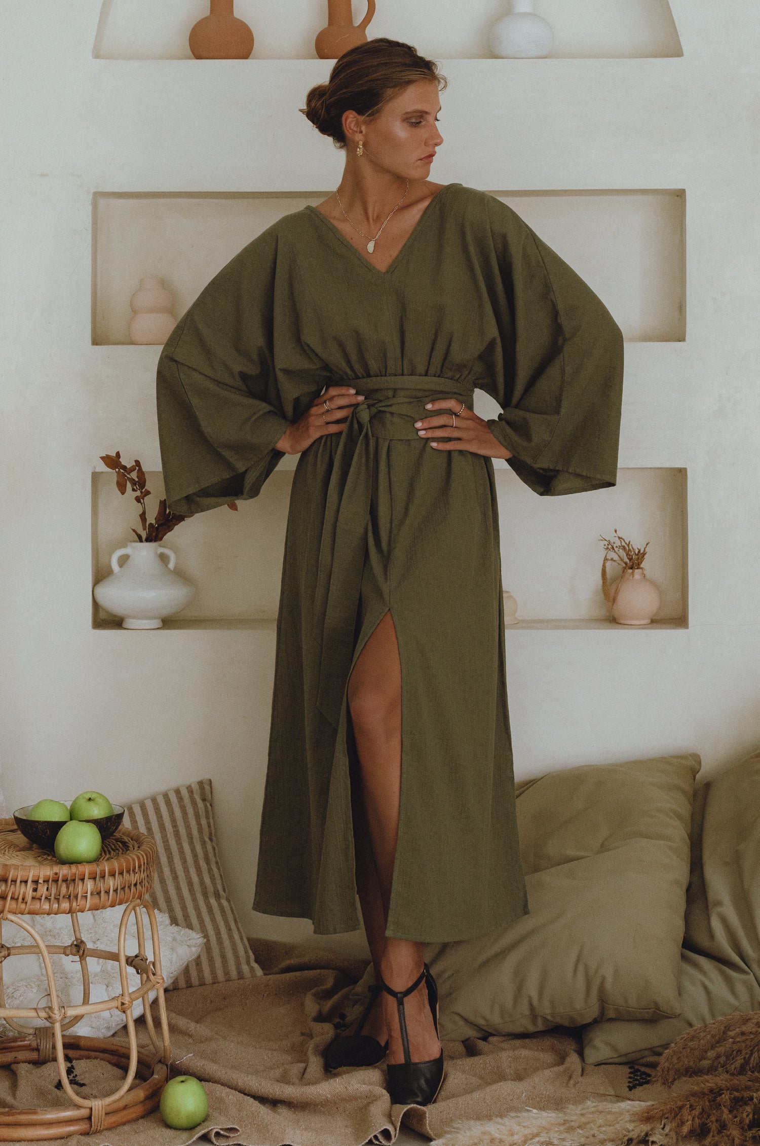 Hana Linen Kimono Dress-0