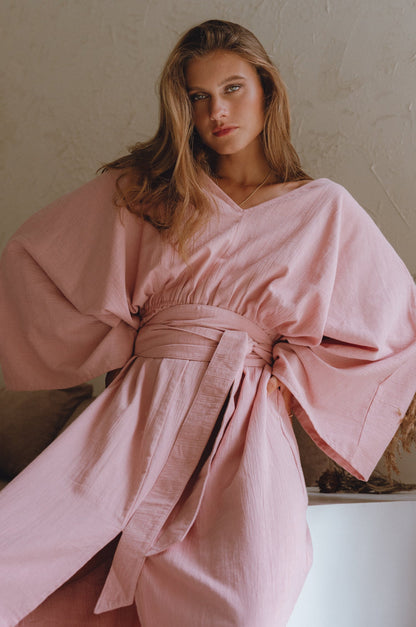 Hana Linen Kimono Dress-0