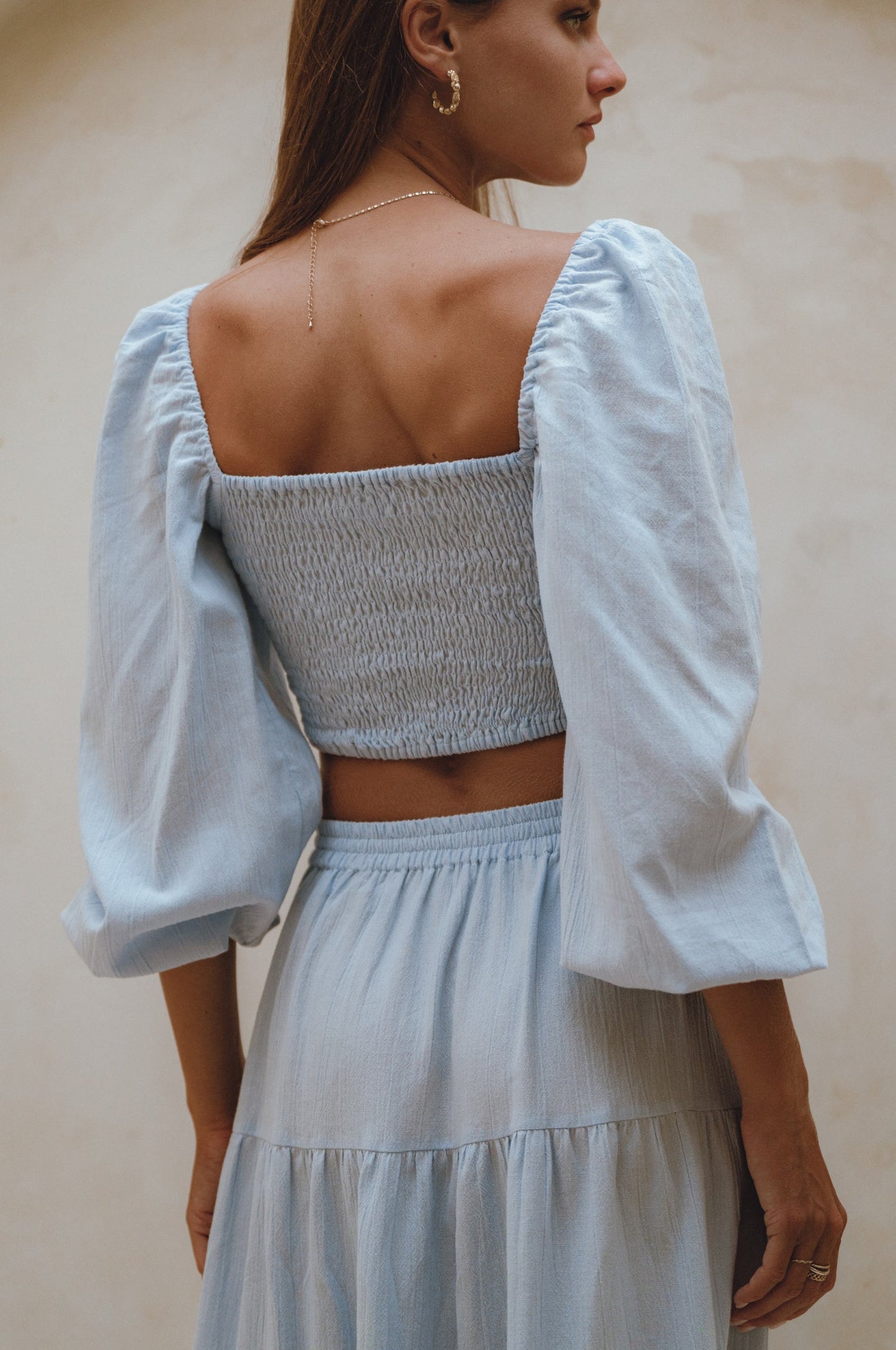 Helsa Long Sleeve Linen Top-2