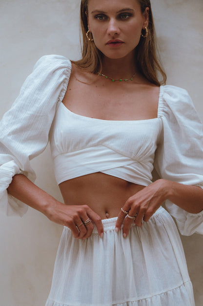 Helsa Long Sleeve Linen Top-4