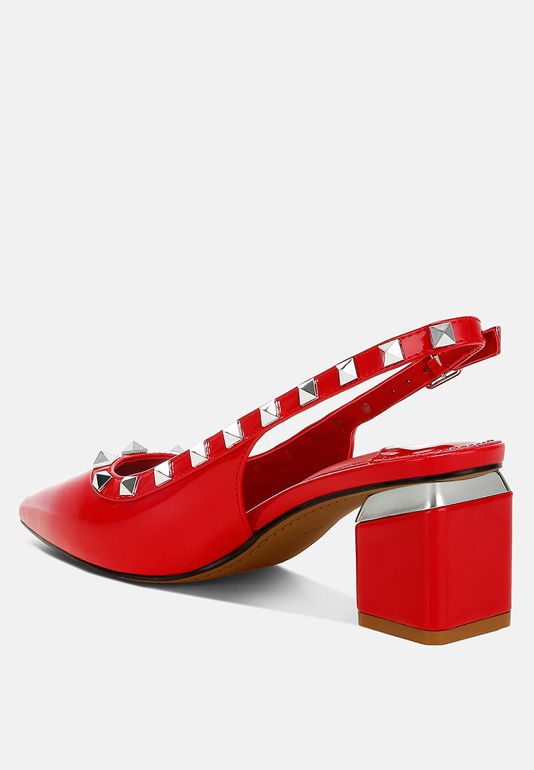 Hiral Stud Embellished Slingback Sandals-2