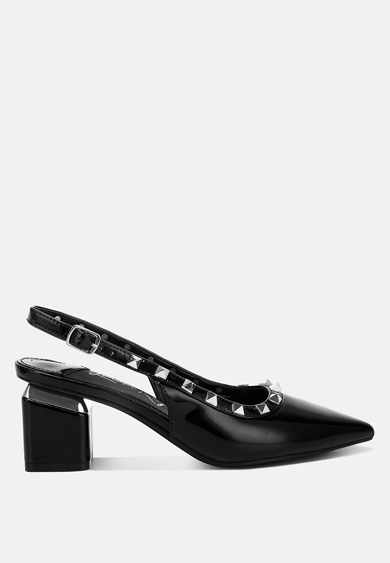 Hiral Stud Embellished Slingback Sandals-6