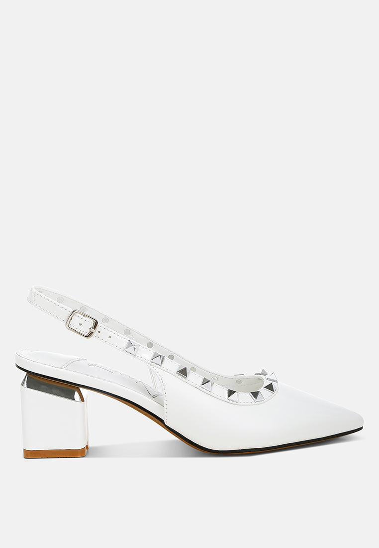 Hiral Stud Embellished Slingback Sandals-5