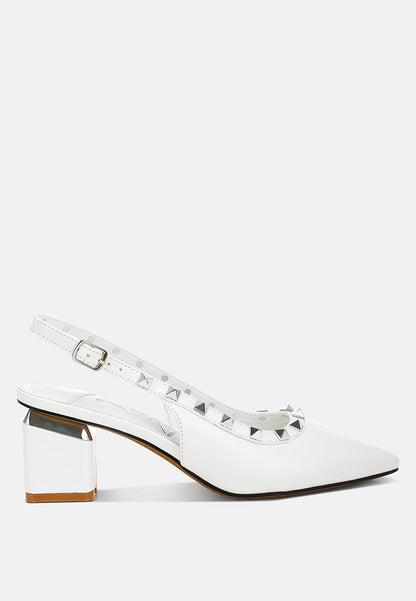 Hiral Stud Embellished Slingback Sandals-5