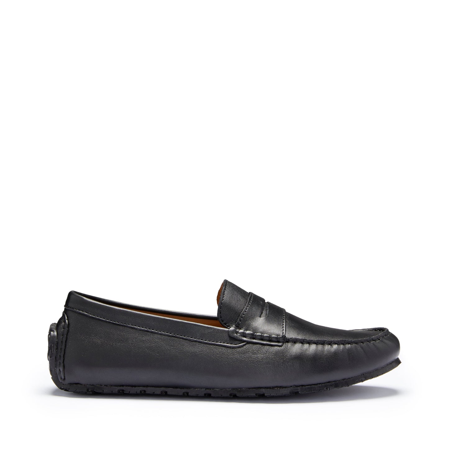 Tyre Sole Penny Driving Loafers, black leather-0