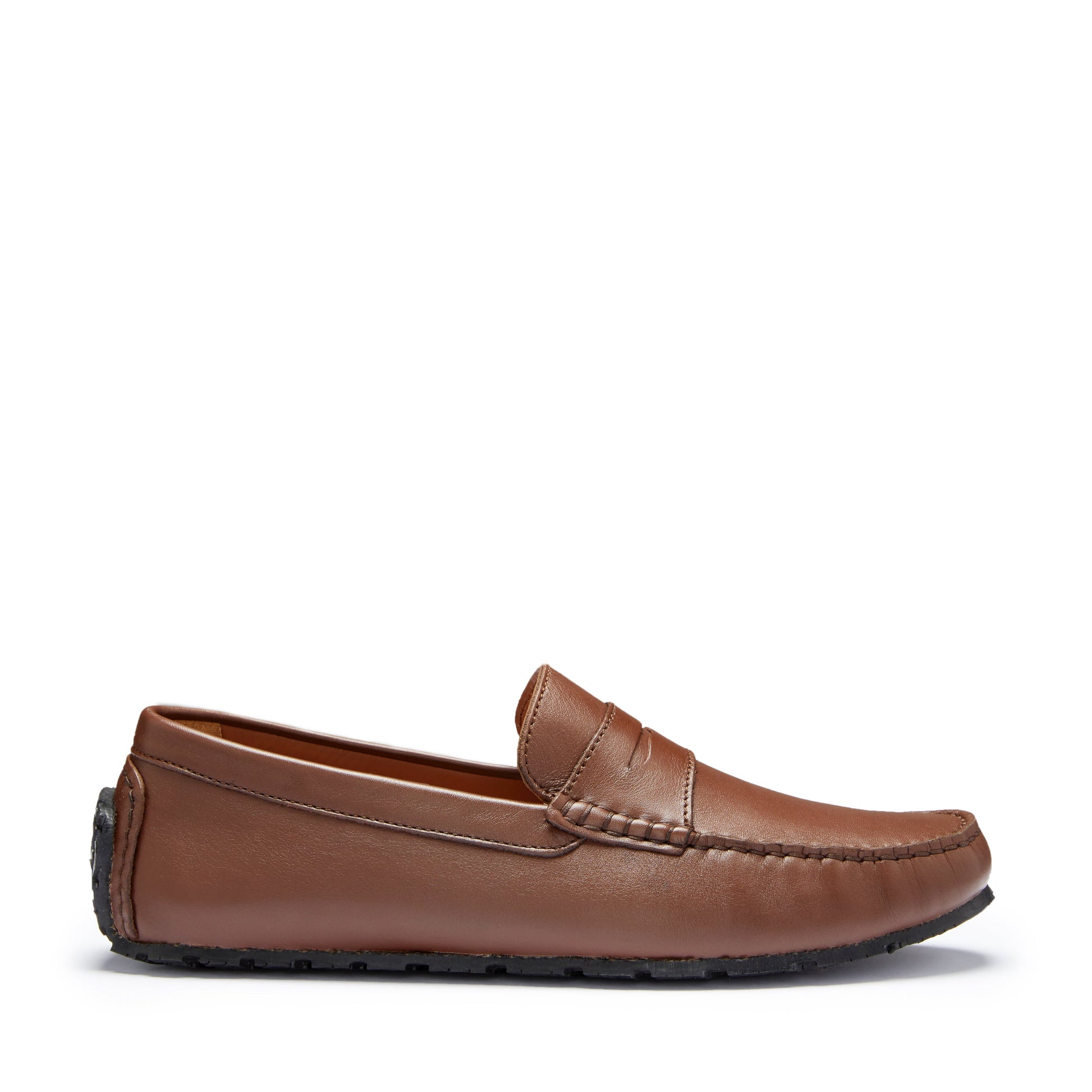 Tyre Sole Penny Driving Loafers, brown leather-0