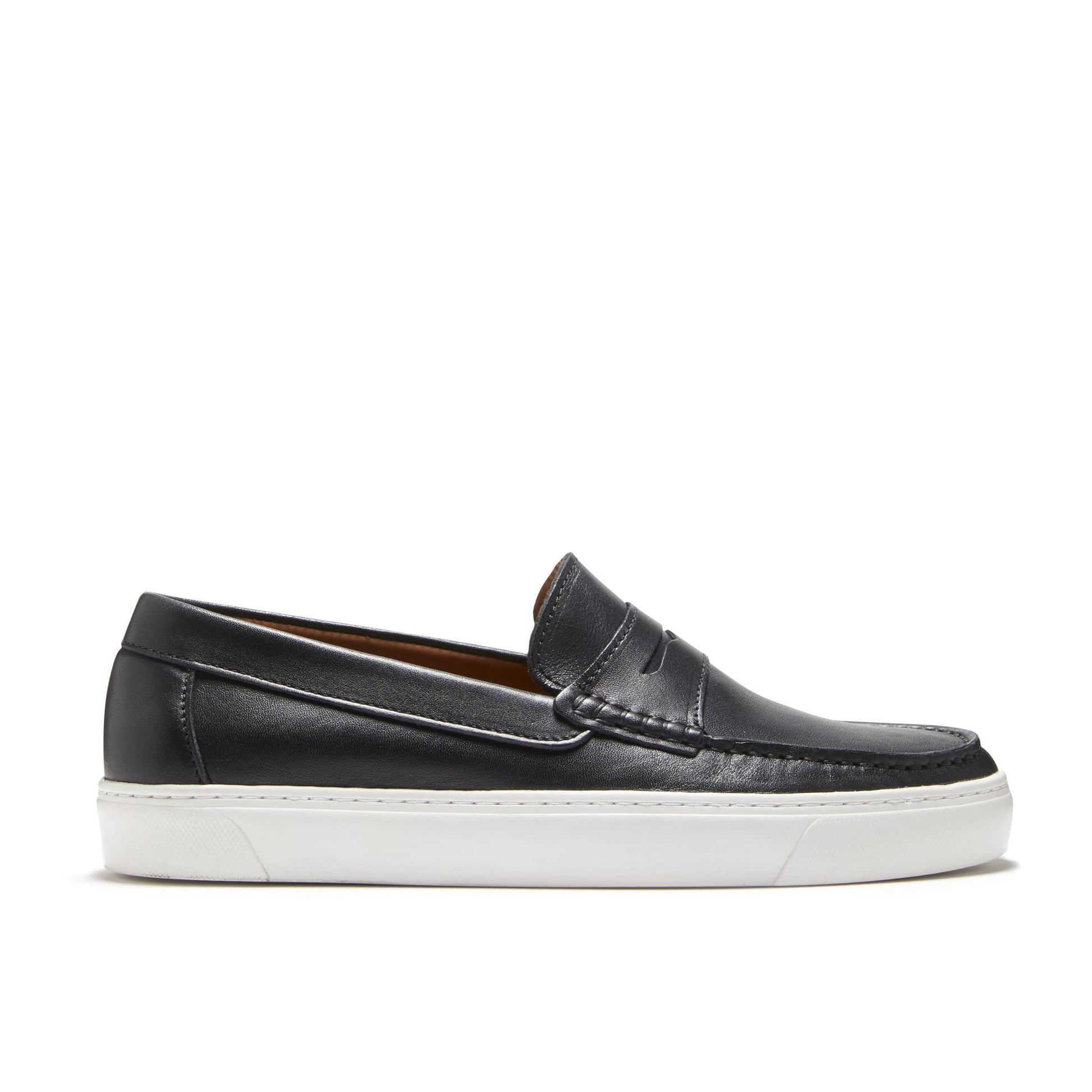 Slip-on Sneaker Loafers, black leather-0