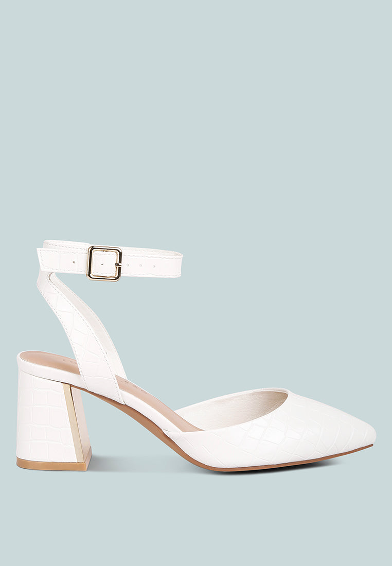 Hyatt Metallic Sling Block Heel Sandals-0