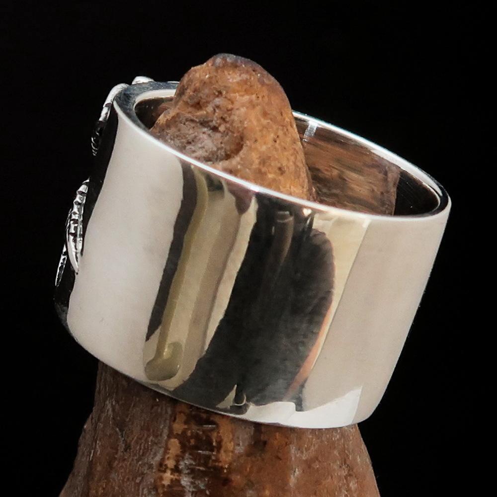 Excellent crafted Men's Medical Weed Ring Marihuana Leaf - Sterling Silver-4