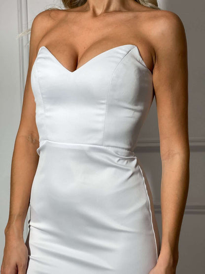 Short Mini Party Dress with Tulle Train-5