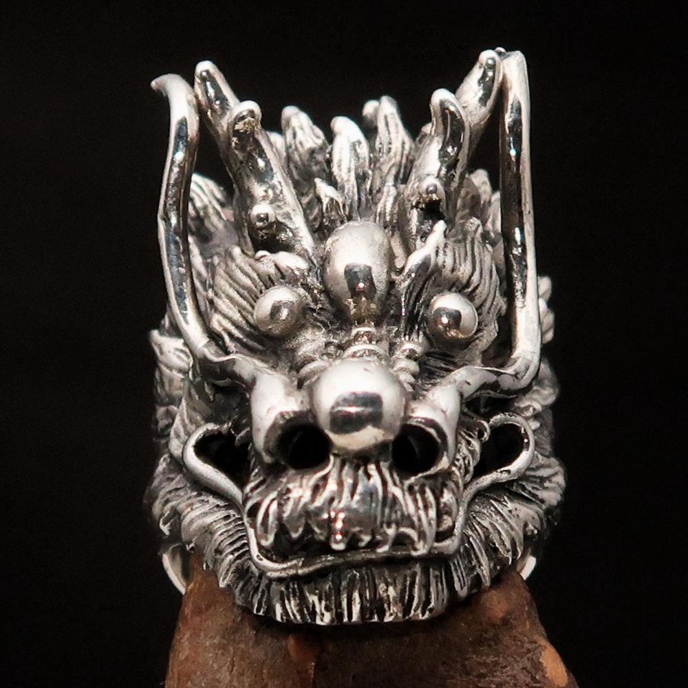 Excellent crafted Men's Animal Ring Male Dragon Sterling Silver 925-1