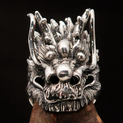 Excellent crafted Men's Animal Ring Male Dragon Sterling Silver 925-1
