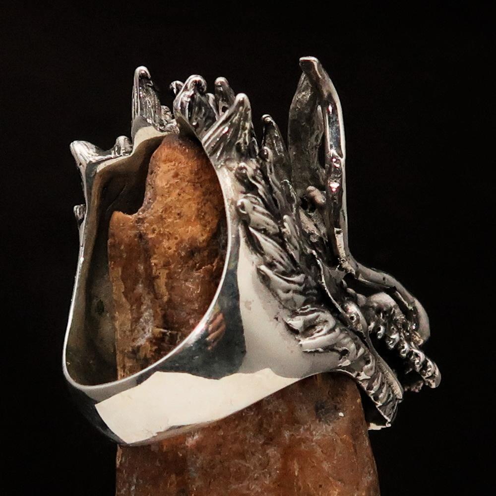 Excellent crafted Men's Animal Ring Male Dragon Sterling Silver 925-2
