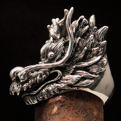 Excellent crafted Men's Animal Ring Male Dragon Sterling Silver 925-4