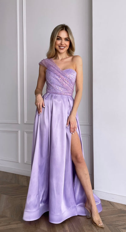 wedding guest maxi lavander dress