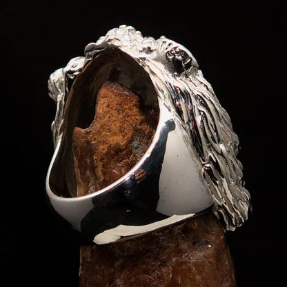 Huge Excellent crafted Men's Male Lion Ring - Mirror Polished Sterling Silver-4