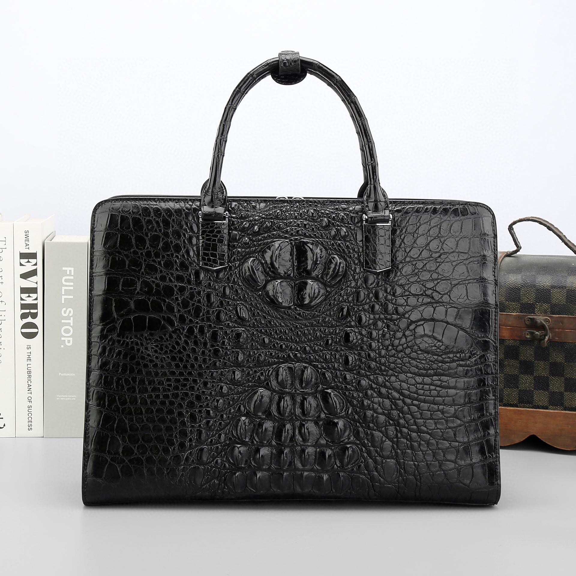 Crocodile Briefcase, Genuine Crocodile Leather Business Briefcase-2