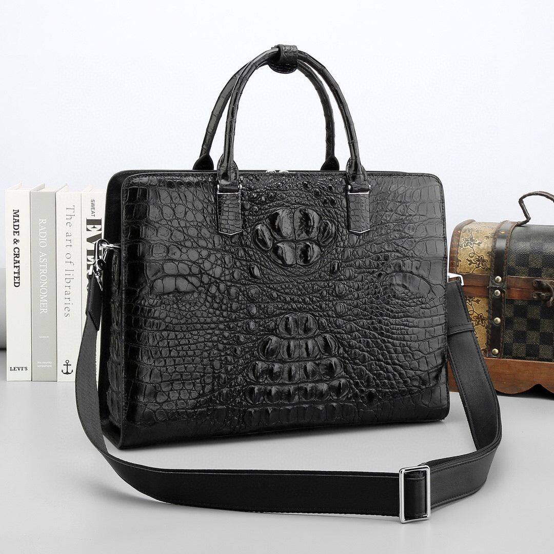Crocodile Briefcase, Genuine Crocodile Leather Business Briefcase-3