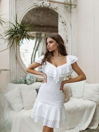 Lavender Off Shoulder Dress | Ruffle Mini | Petite XXS-M | GLOWSYOU-13
