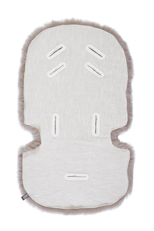 Greige Natural Sheepskin Stroller Liner-1