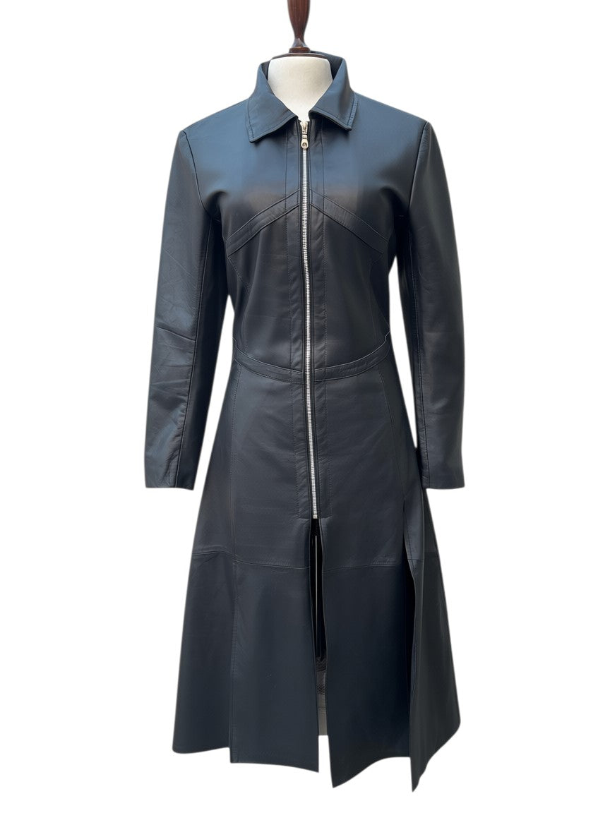 Women’s Matrix Long-Length Genuine Leather Coat