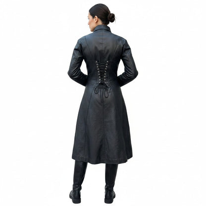Women’s Matrix Long-Length Genuine Leather Coat