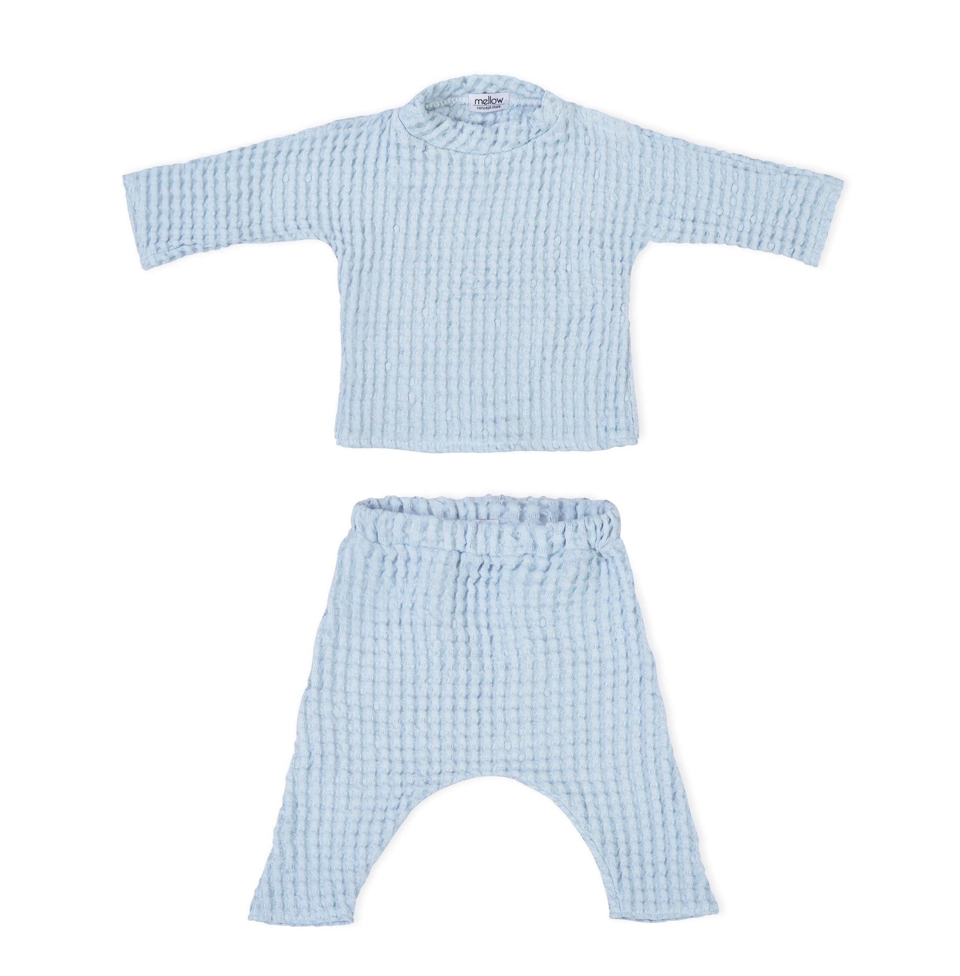 Linen Baby/Kid Clothing Set - Blue-0