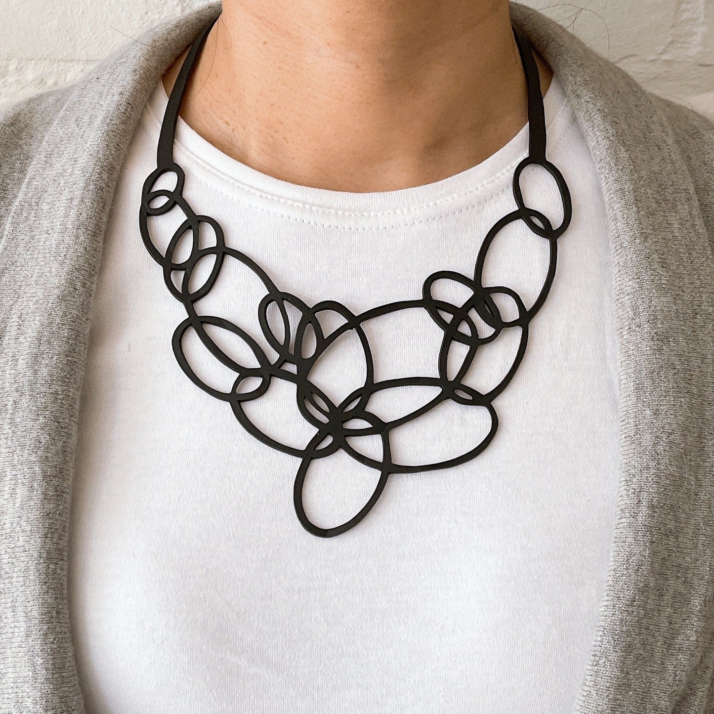 Infinity Upcycled Inner Tube Necklace-3