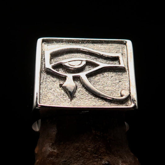 Excellent crafted Men's Ring All seeing Udjat Eye of Ra - Two Tone Sterling Silver-1