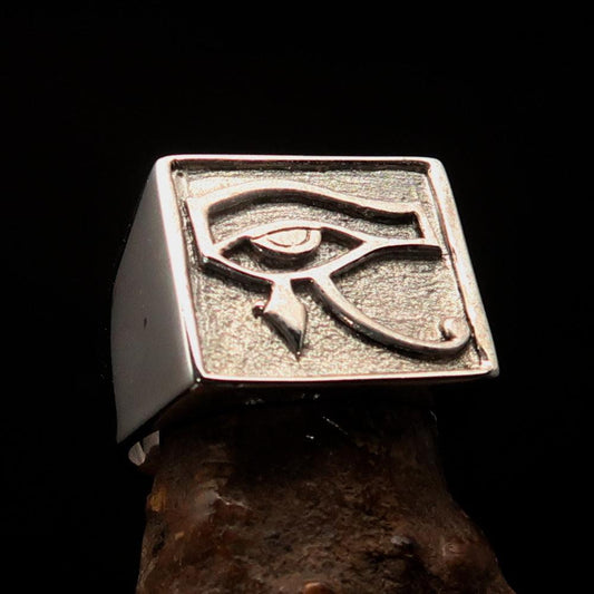 Excellent crafted Men's Ring All seeing Udjat Eye of Ra - Two Tone Sterling Silver-0