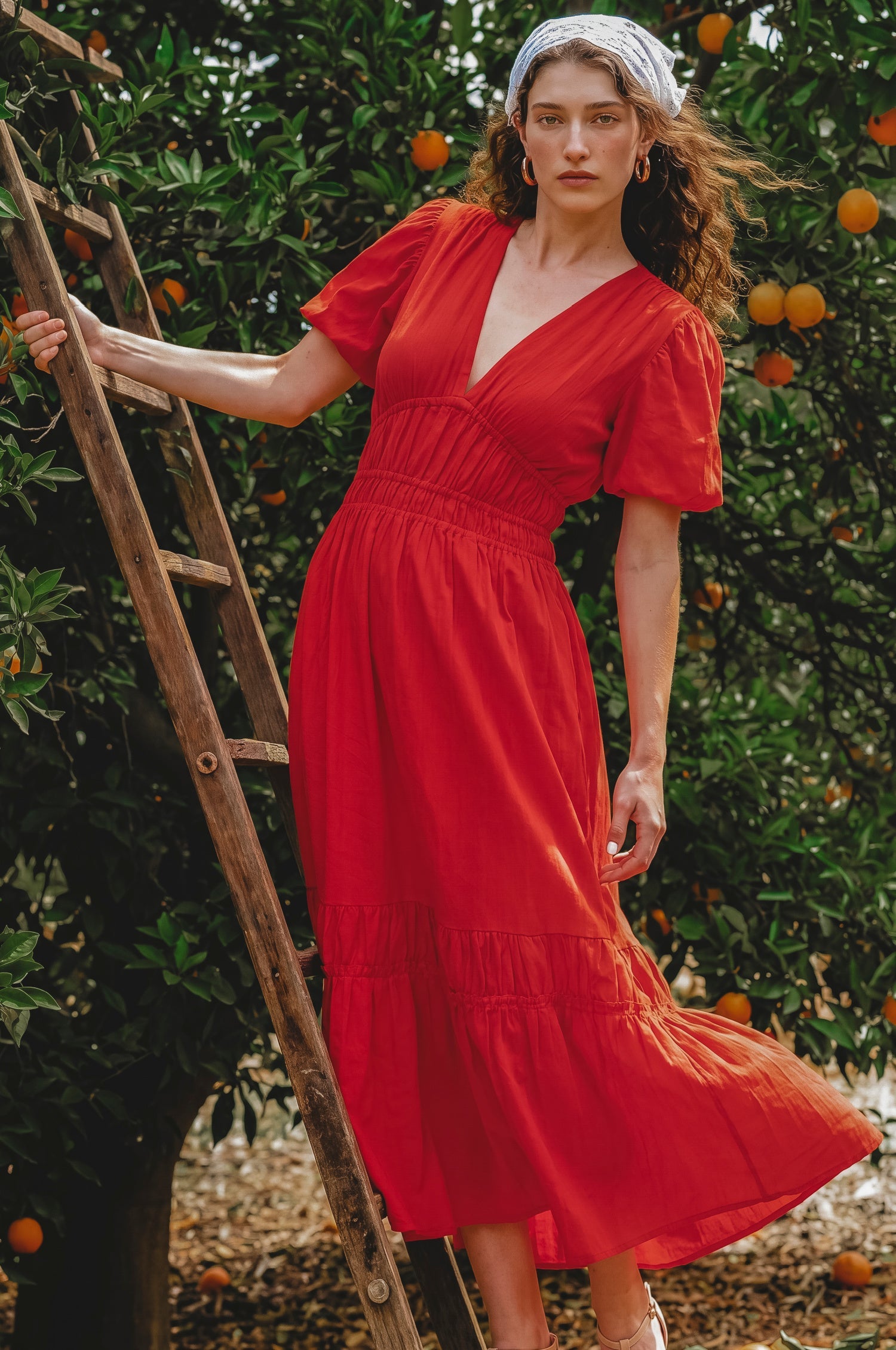 Ida Linen Midi Dress-0
