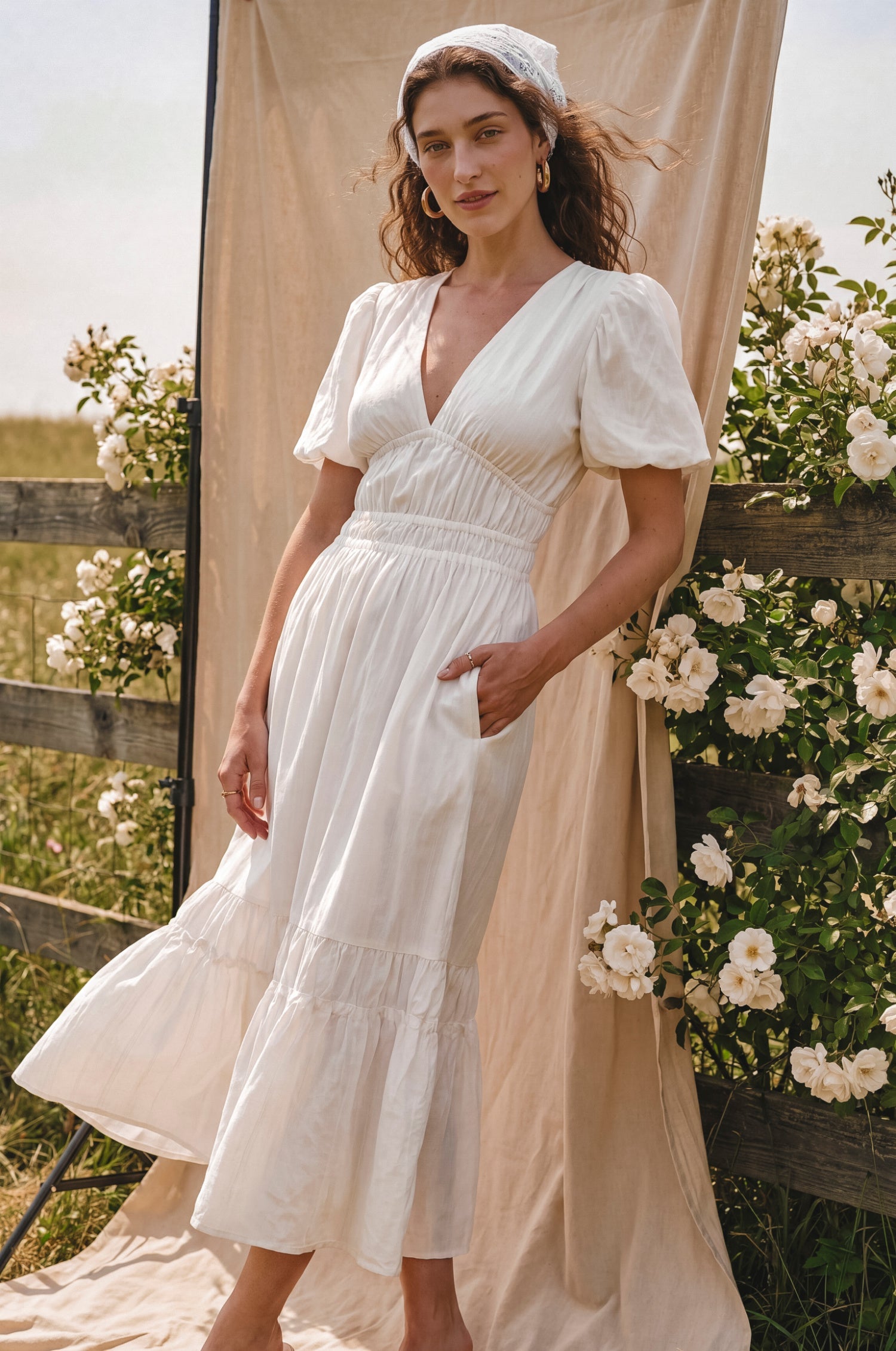 Ida Linen Midi Dress-2
