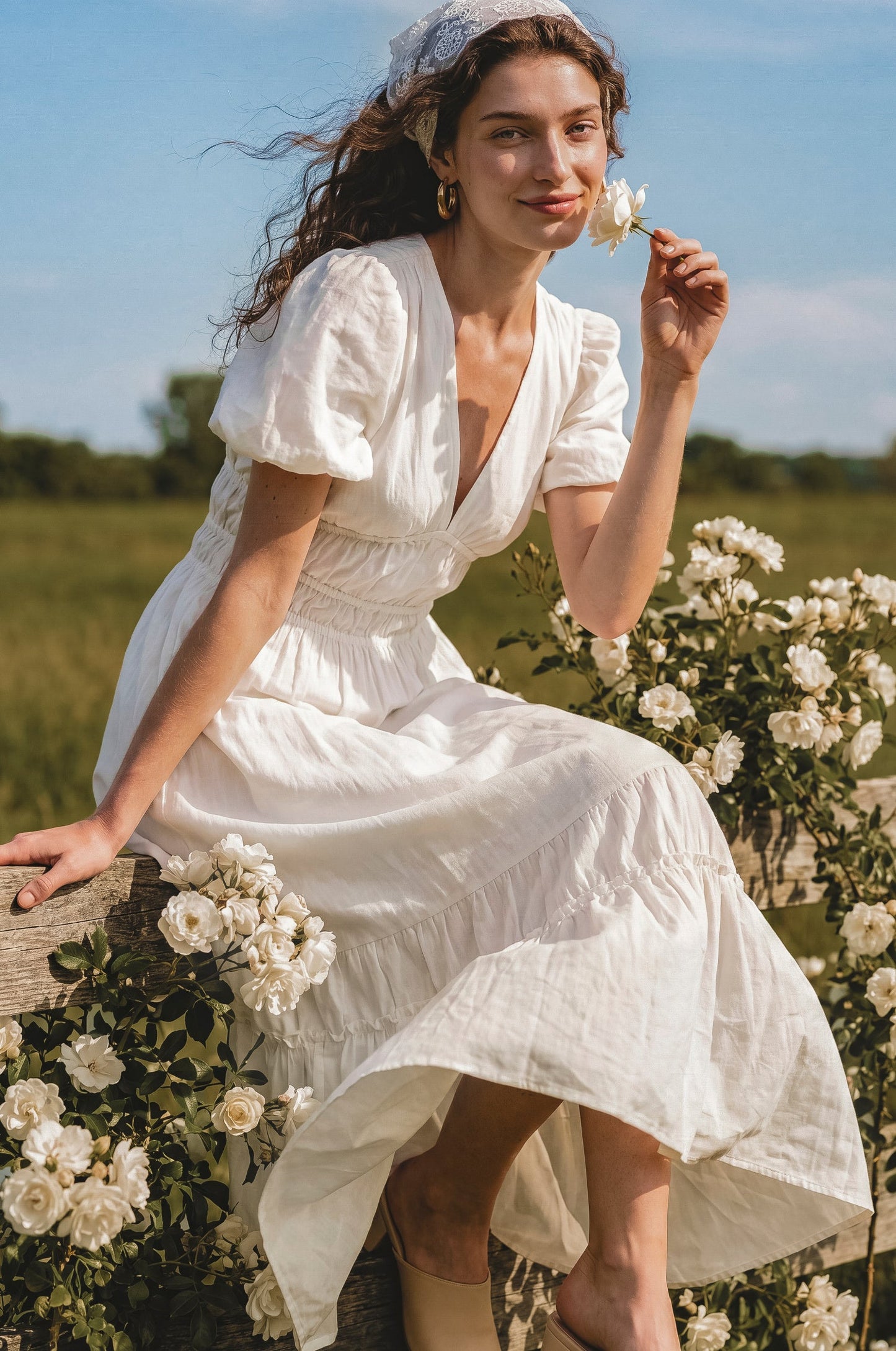 Ida Linen Midi Dress-7