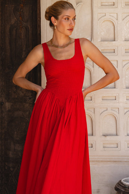 Indira Smocked Midi Dress-2