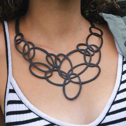 Infinity Upcycled Inner Tube Necklace-0