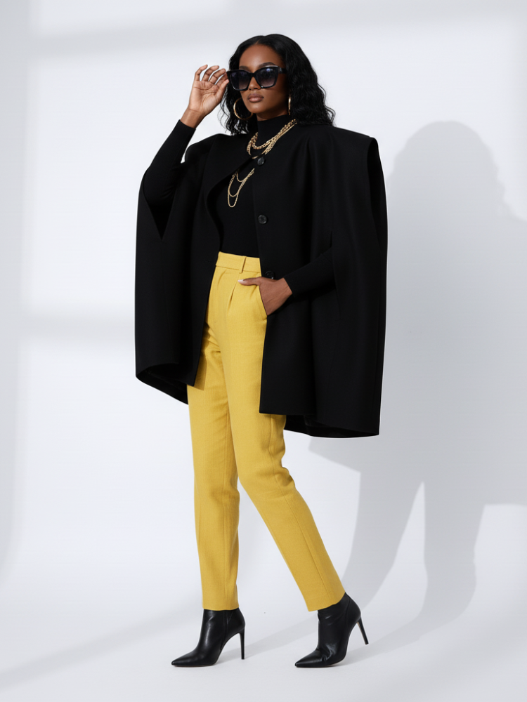 Irregular Woolen Hooded Cape, The Library | Women - BYMANYC ® New York-2