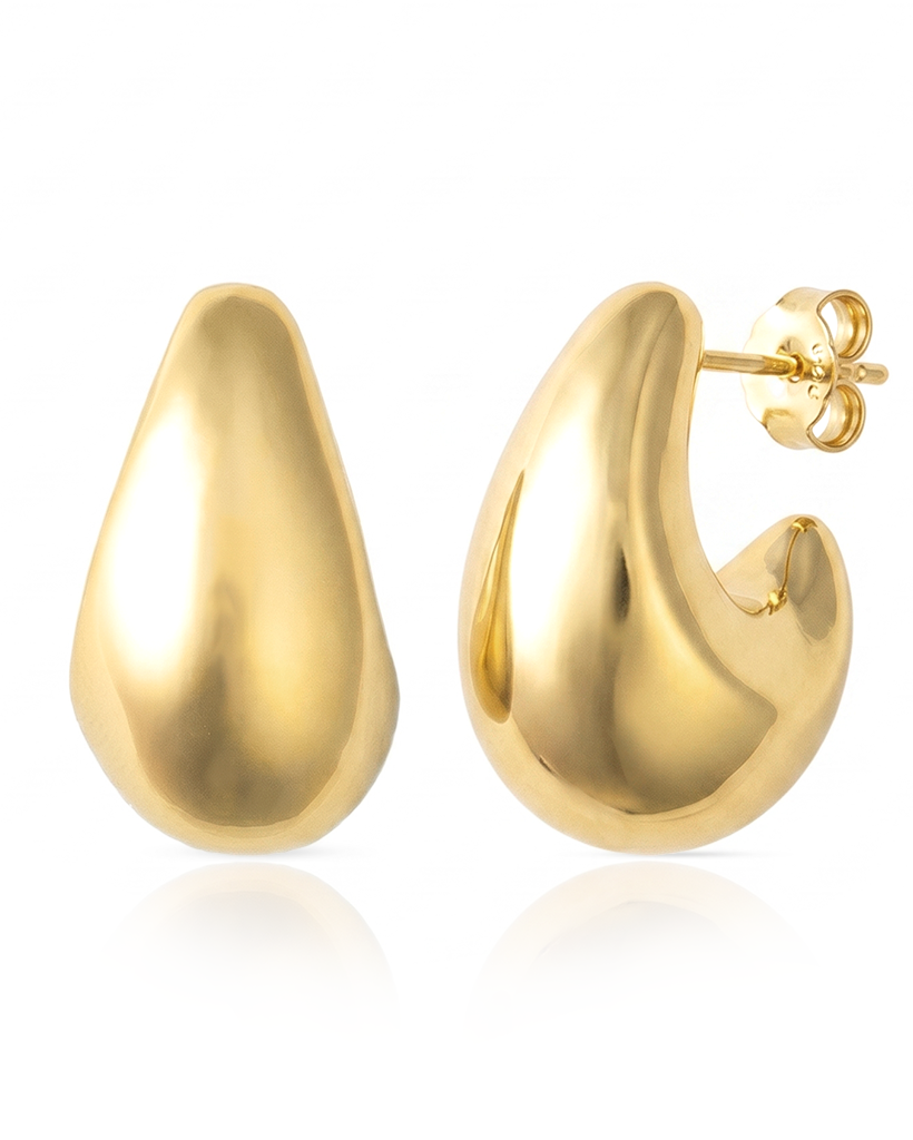 Isabella Molten Sculptural Drop Earrings Gold-0