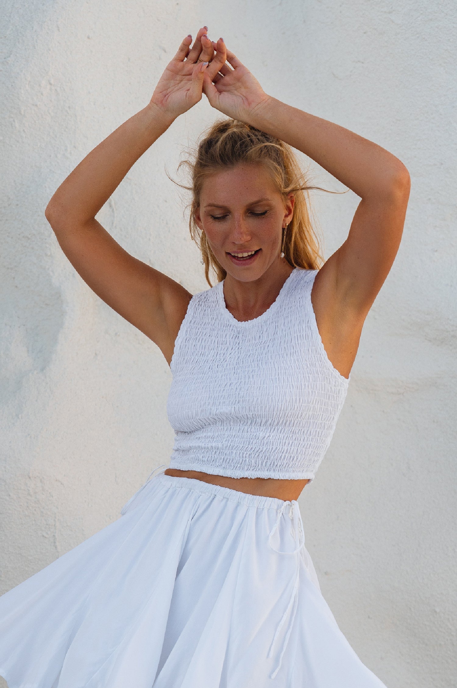 Island Days Smocked Cropped Top (Sale)-0