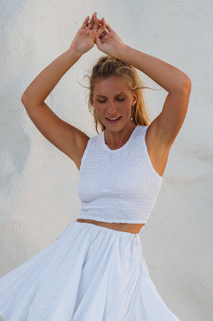 Island Days Smocked Cropped Top (Sale)-0