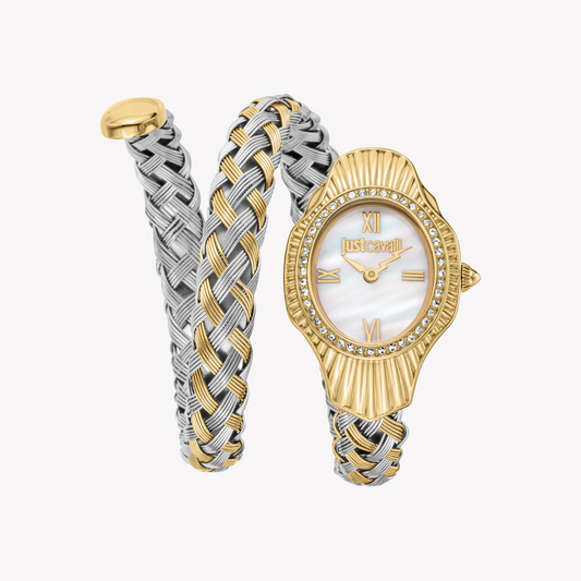 Just Cavalli Women's Gold Stainless Steel Watch, White Dial | Jc1l305m0055-0
