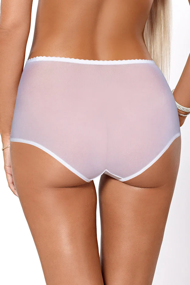 PariPari Jenny Sheer Embroidered High-Waist Panty White-1