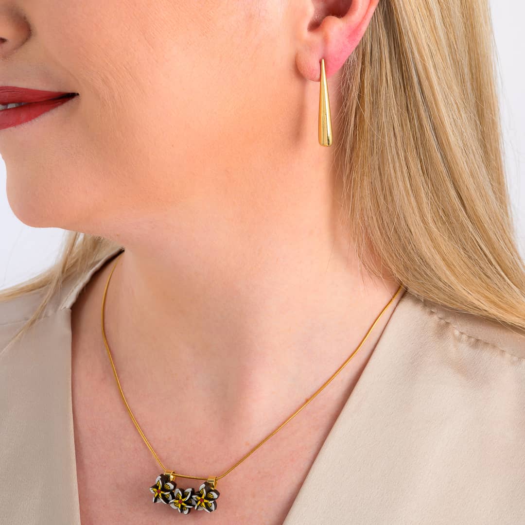 Jelani Teardrop Recycled Brass Earrings-0