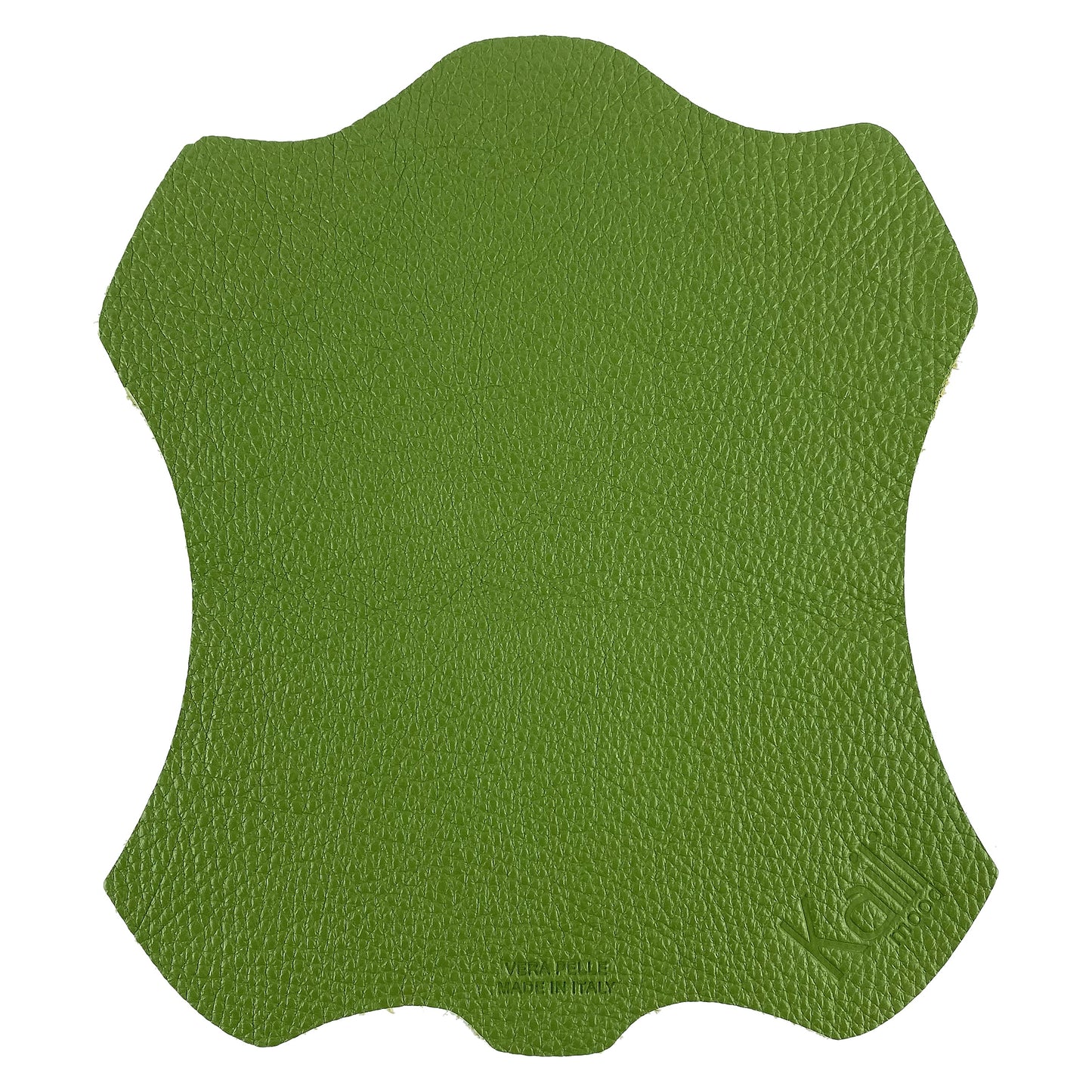 K0001EB | Mouse Pad Made in Italy Full grain genuine leather, dollar grain - Green color - Size: 20 x 23 cm - Package: Tnt tubular bag-0